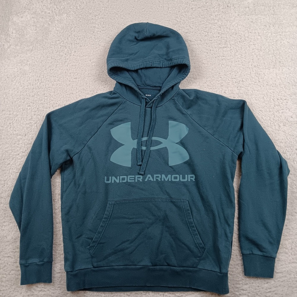 Under Armour Hoodie Men L Teal Logo Fleece Pullover Loose Fit R0T0LHNFGMPJ6BJ